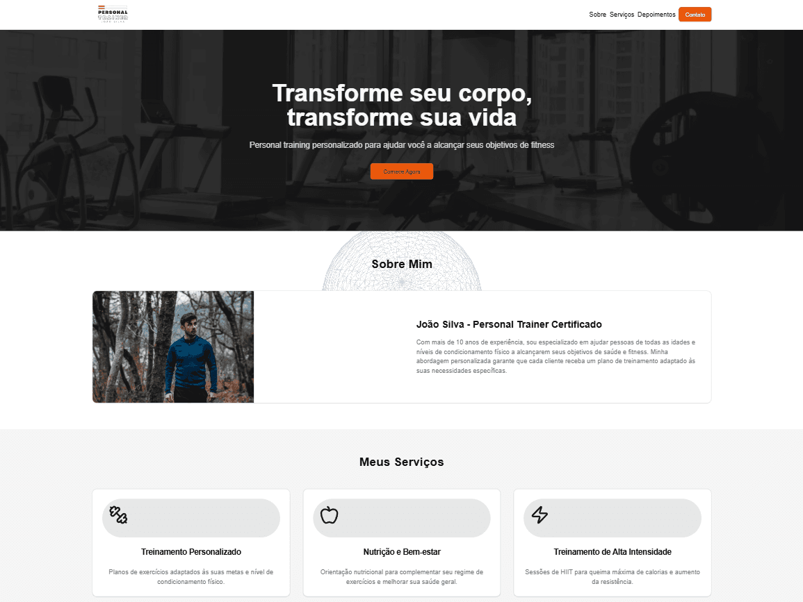 Landing Page para Personal Trainer